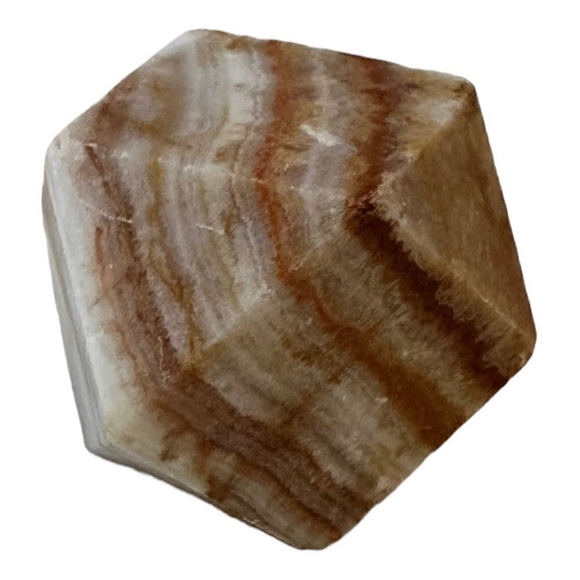 Banded Polished Marble Stone Rock Mineral Paperweight Octagon Shape Home Decor - Picture 3 of 6